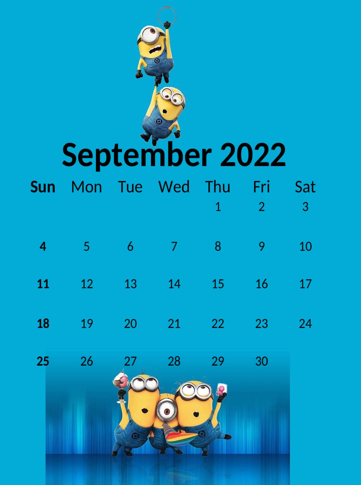 Cute September 2022 Calendar Desktop Wallpaper