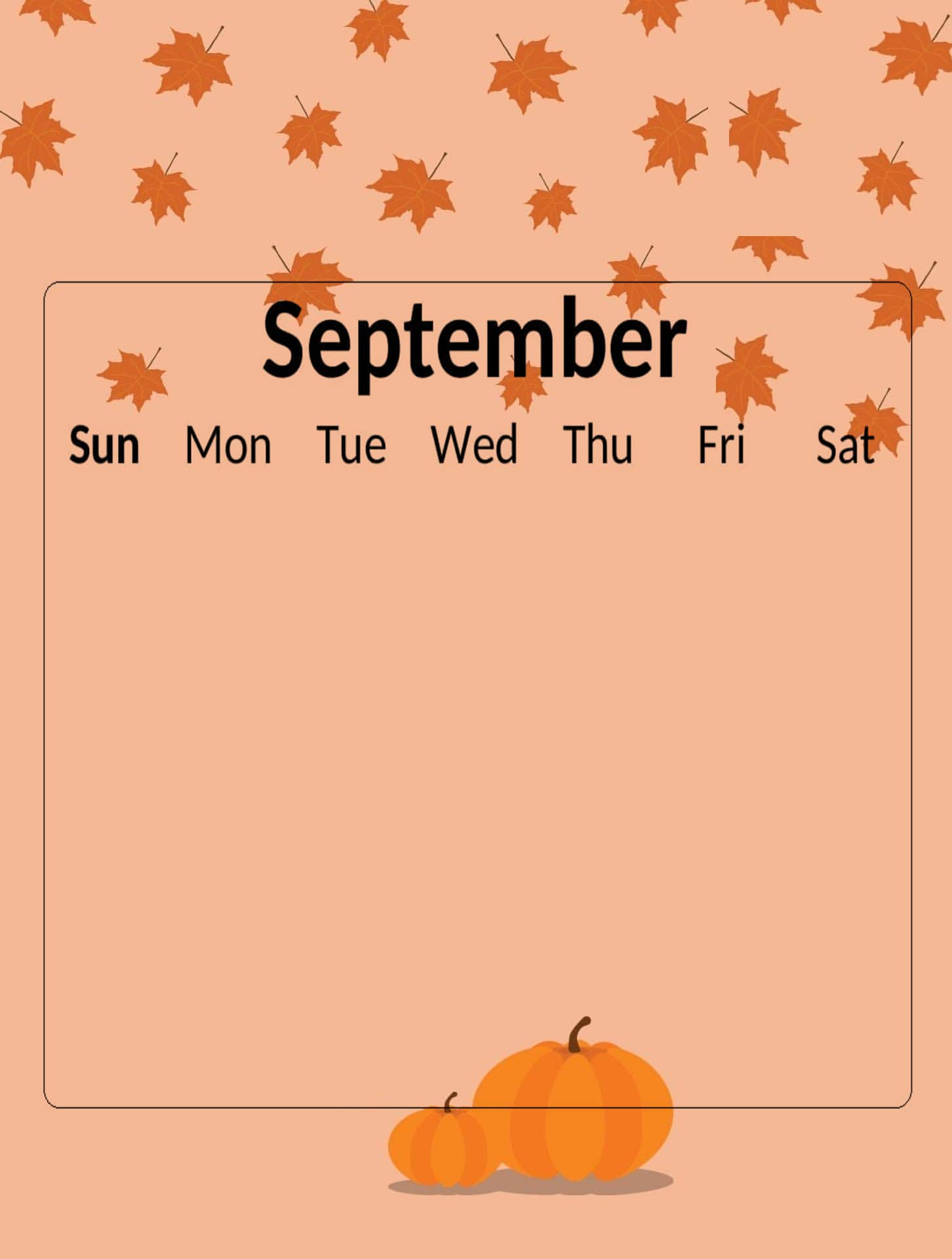 Cute September Calendar