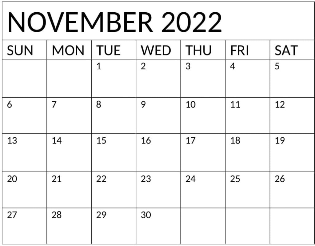 November 2022 Calendar Template - CALENDAR DIGITAL