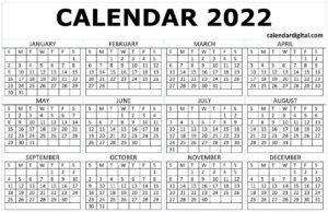 Printable 2022 Calendar 1 pdf