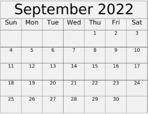 Printable September 2022 Calendar pdf