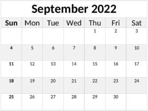 September 2022 Calendar Print pdf