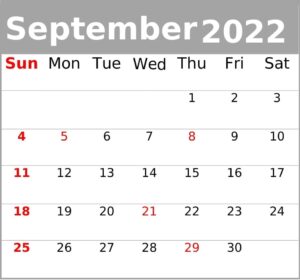 September Calendar With Holidays