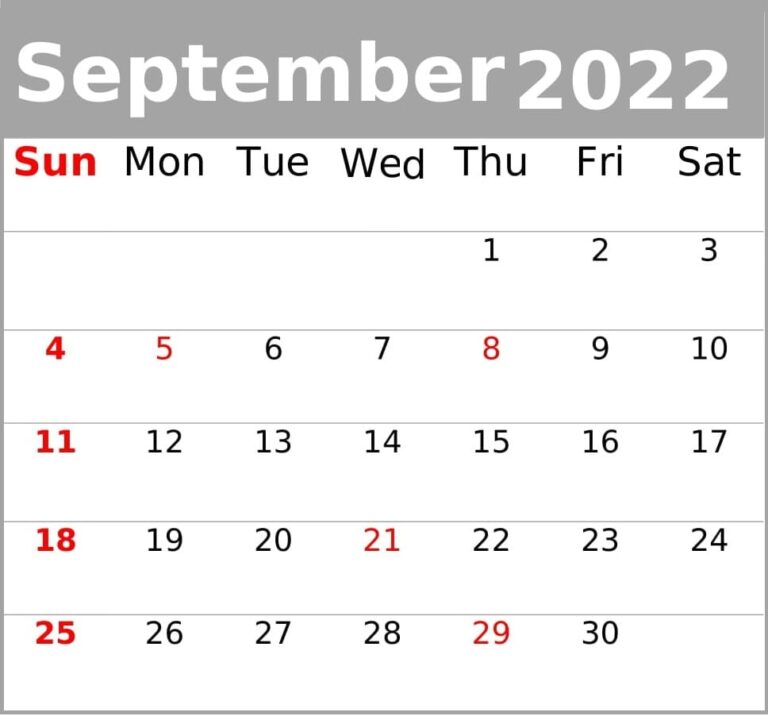 September 2022 Calendar With Holidays Canada, USA