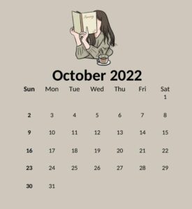 2022 October Calendar Cute