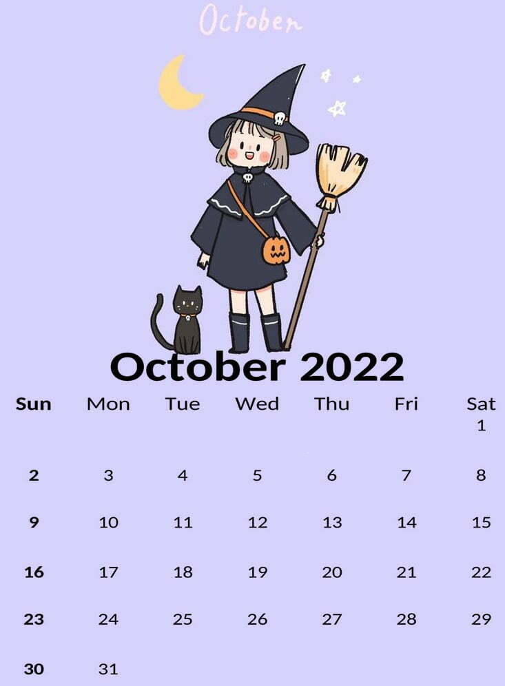 Cute October 2022 Calendar