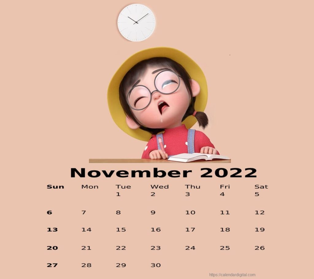 Printable November 2022 Calendar Cute