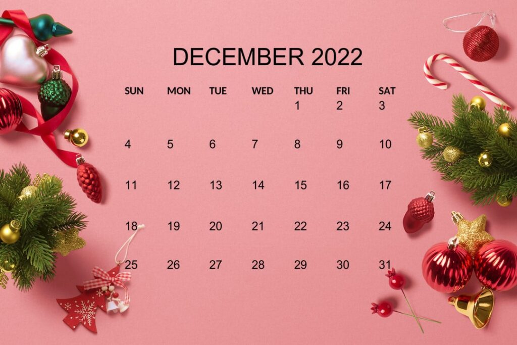 December 2022 Calendar Cute