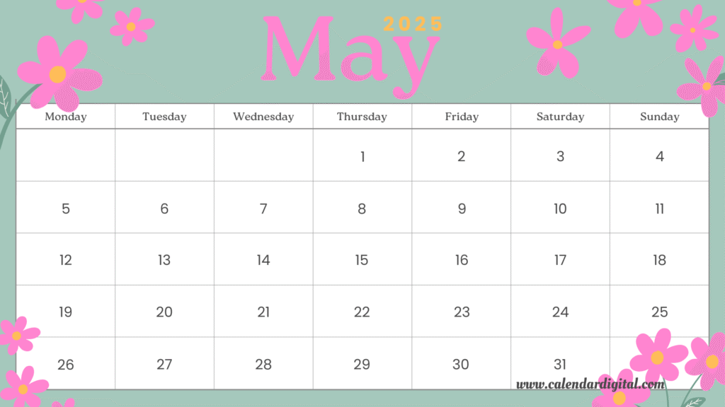 May Calendar 2025 