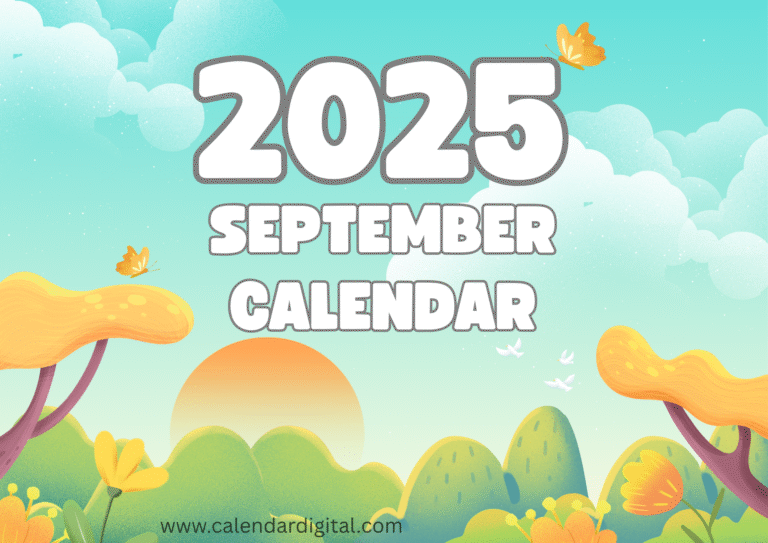 September 2025 Calendar Green Yellow