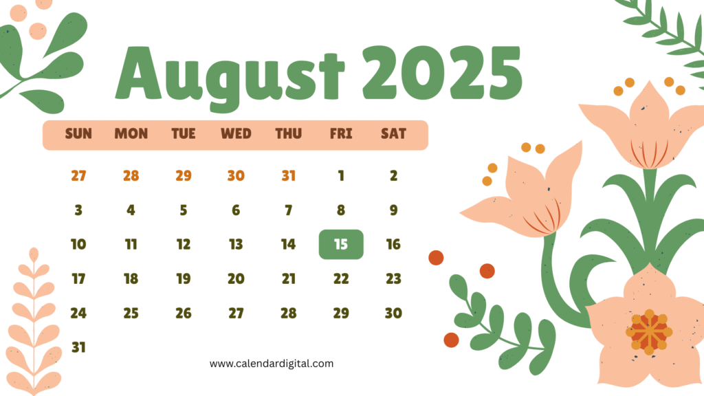 Cute August Calendar 2025: Free Printable & Editable Templates for All Ages 5 Colorful August 2025 Monthly Planner