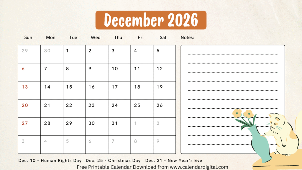 December 2026 Calendar