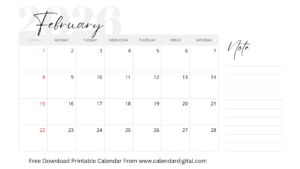 February 2026 Calendar