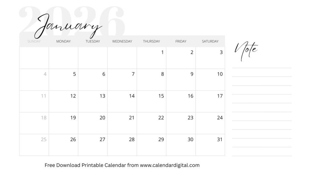 January 2026 calendar with zodiac and holidays