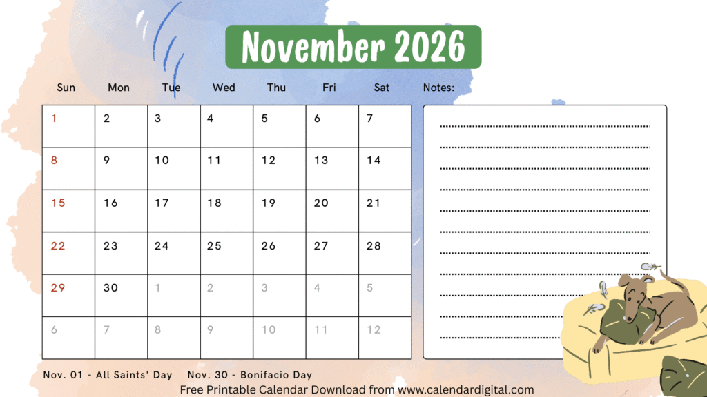 November 2026 Calendar
